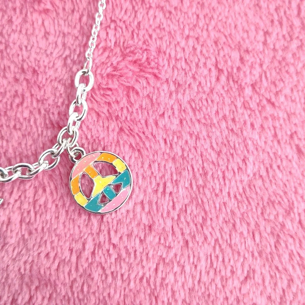 Charm Necklace - Claire's Silver Necklace with rainbow 🌈 And Unicorn 🦄 Charms